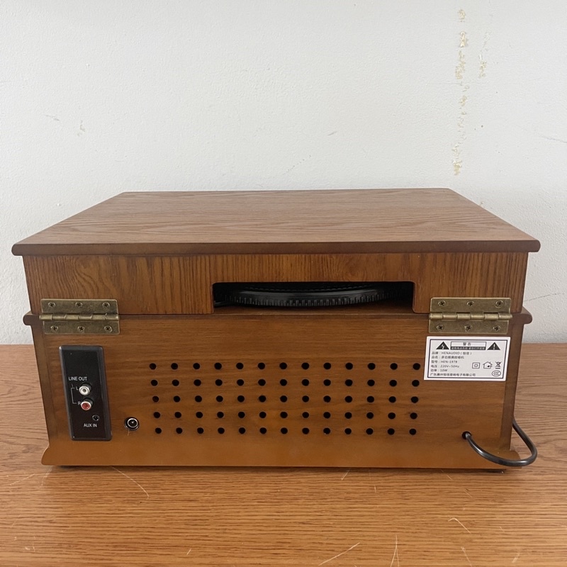 เครื่องเล่นแผ่นเสียง กล่องไม้ แนว Vintage (แผ่นเสียง +CD +Bluetooth )แถม แผ่นเสียงมือสองและปลายเข็มสำรอง