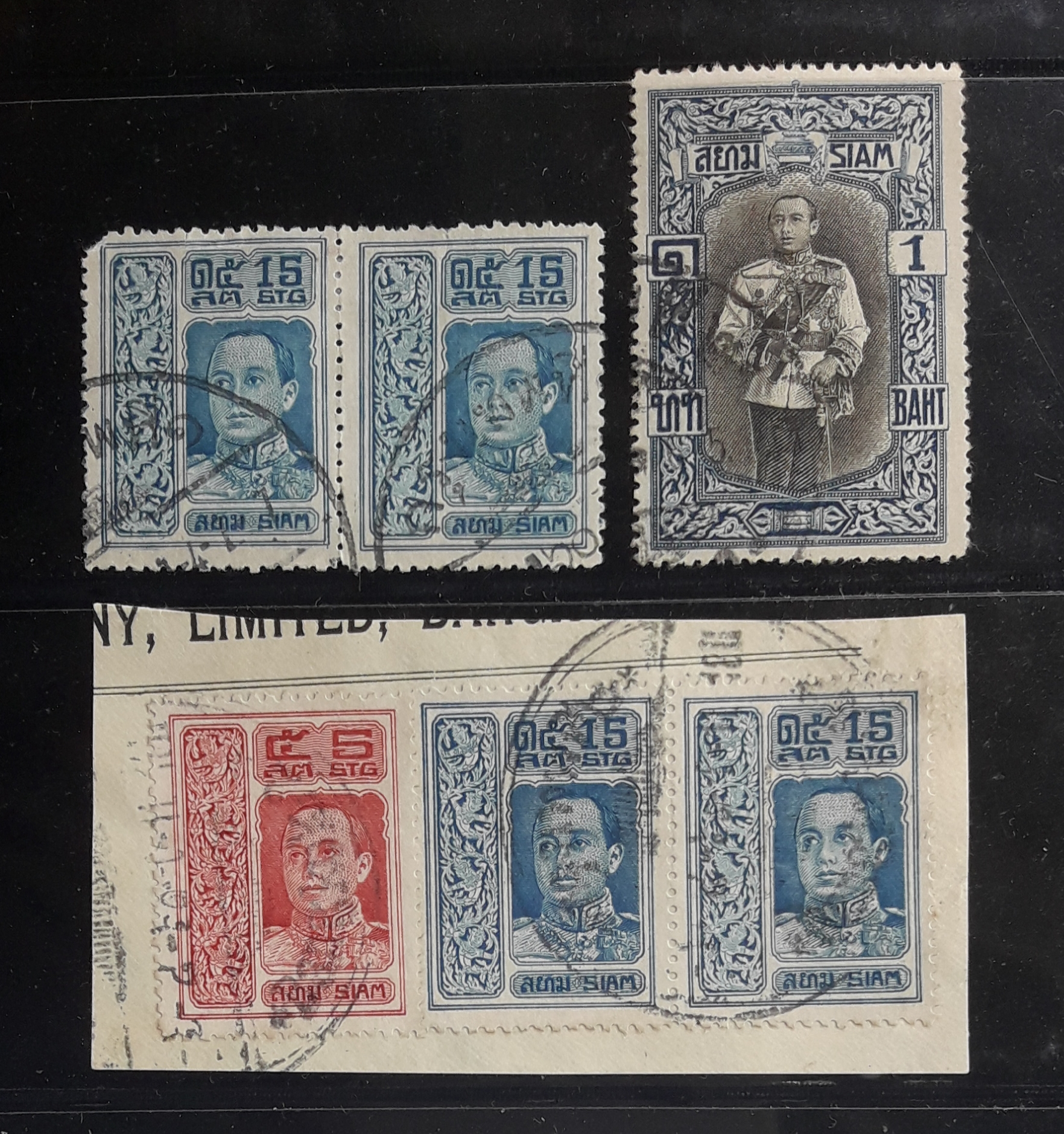 s3307-แสตมป์รัชกาลที่ 6 ลอนดอน ปี 2459 จำนวน 6 ดวง มีพิมพ์ยืน หายาก + ปีกครุฑ ปี 2462 จำนวน 4 ดวง ใช้แล้ว ราคาเบา น่าสะสมครับ