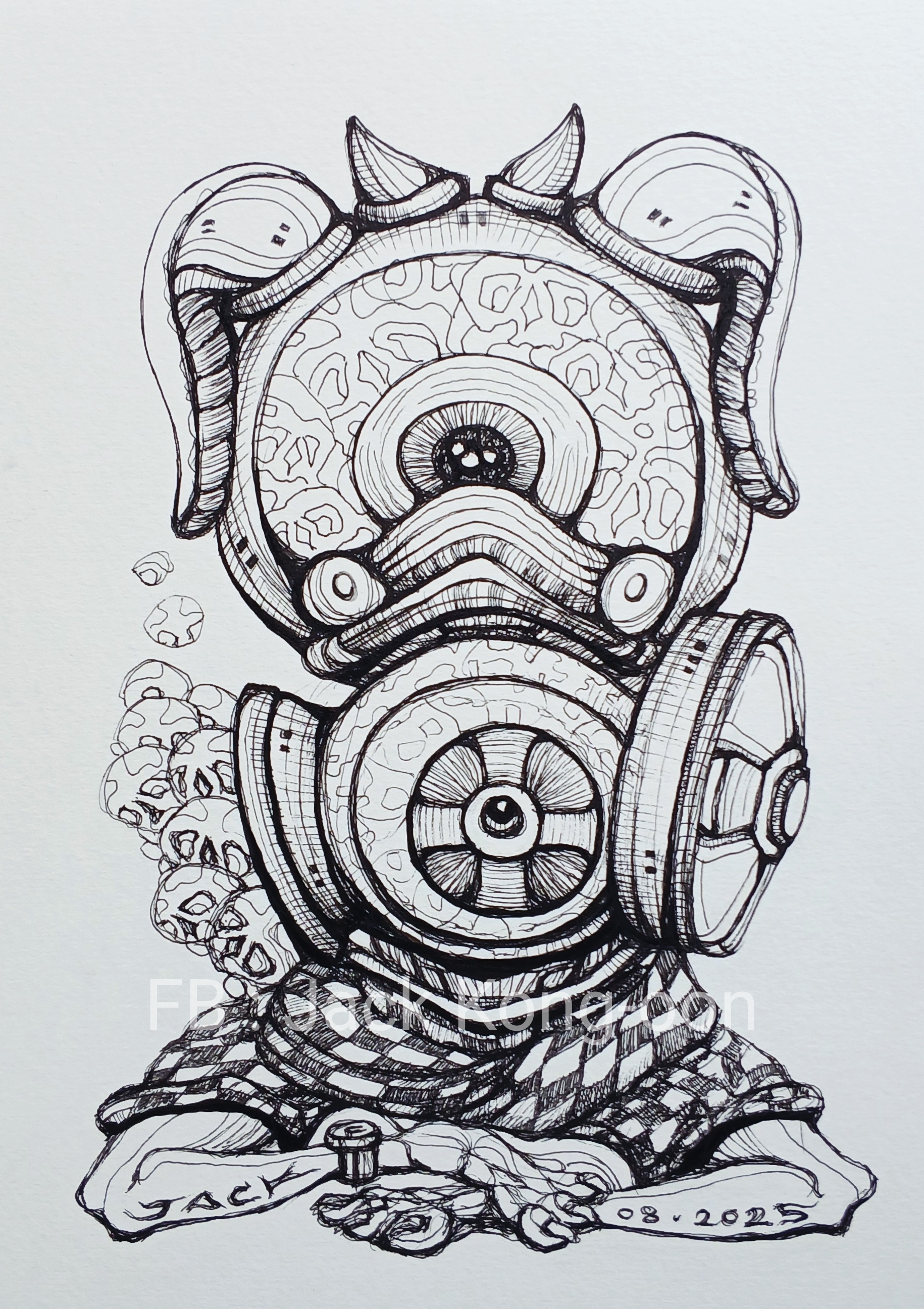 Surreal Portrait 33 วาดเส้นปากกา หมึกดำ กระดาษร้อยปอนด์ (200 แกรม) ขนาด 21×29.7 cm. A4