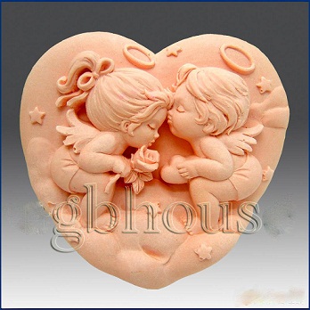 แม่พิมพ์ซิลิโคน รูป angel heart couple 1 ช่อง ขนาด 100 กรัม