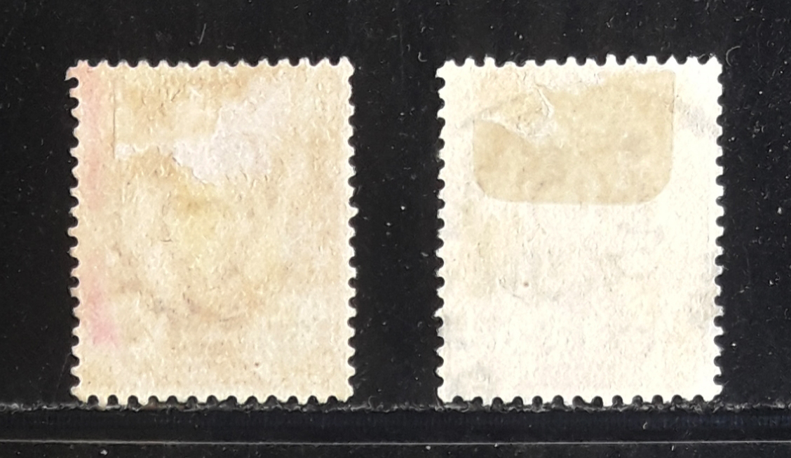 s3355-แสตมป์รัชกาลที่ 5 พระพักตร์ตรง-แก้ราคา 24 อัฐ แก้เป็น 10 อัฐ พ.ศ.2438 No.53 ลายน้ำกงจักร + ดวง 64 อัฐ แก้เป็น 2 อัฐ พ.ศ.2442 No.67 ใช้แล้ว ราคาเบา หายาก น่าสะสมครับ