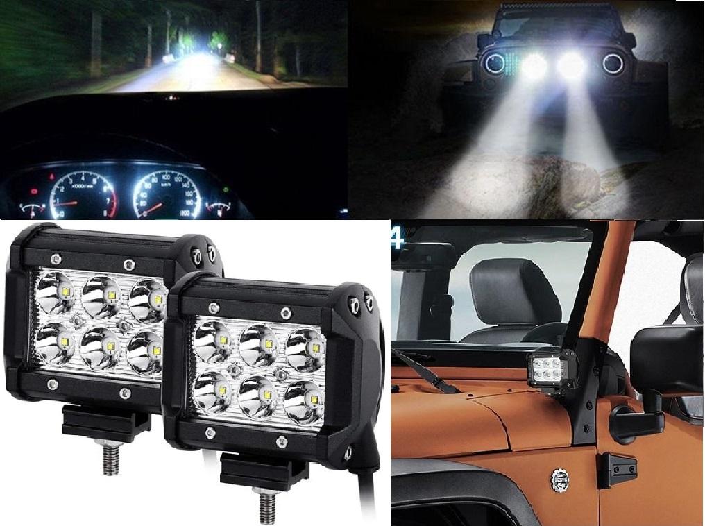 X4 เเพ็คคู่ สุดคุ้ม !! LED SPOT BEAM ไฟสปอร์ตไลท์ ไฟหน้ารถ ไฟท้าย สว่างมาก สำหรับรถยนต์ มอเตอร์ไซต์ บิ๊กไบท์ AGV 18 Watt 12V-24V เเสงขาว งานพรีเมี่ยม จำนวน 4 ชิ้น