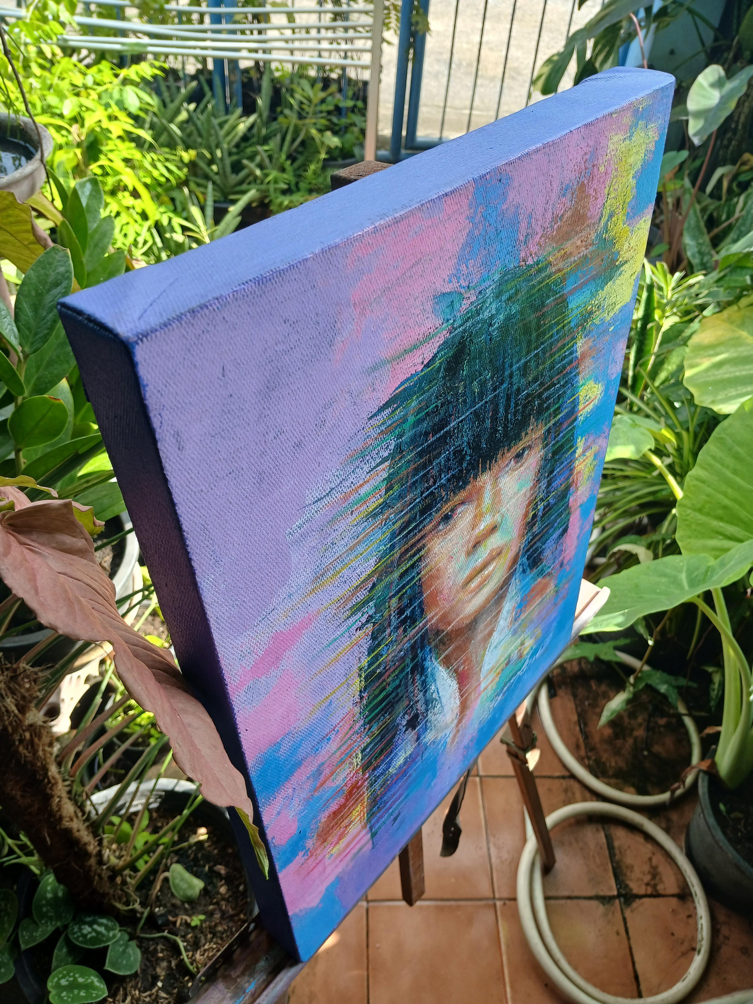 Portrait ภาพวาดสีอะครีลิค บนเฟรมผ้าใบ ขนาด 30 cm. x 40 cm.