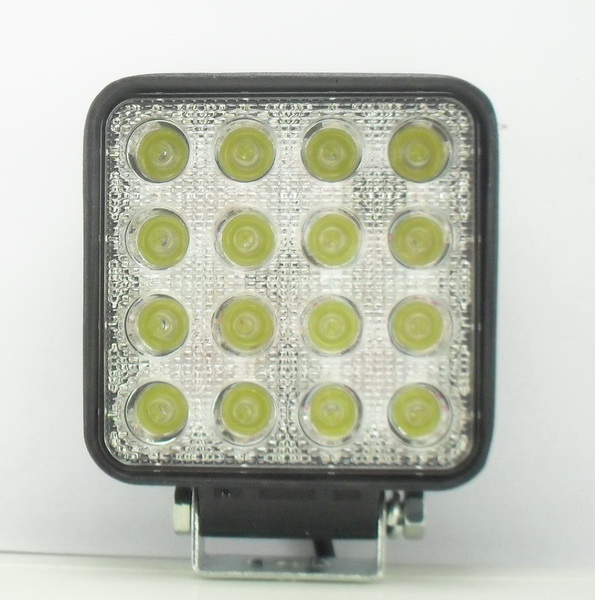 ไฟสปอร์ตไลท์ ชนิดแสงwhite,green แบบเหลี่ยม ขนาด 4 นิ้ว กำลังไฟ 48 Watt ( LED 16 ดวง x 3Watt) ไฟ 12V-24V