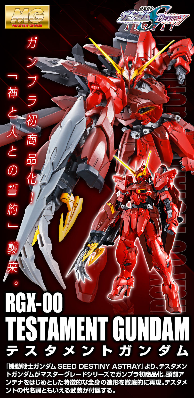 BANDAI SPIRITS MG 1/100 RGX-00 TESTAMENT GUNDAM