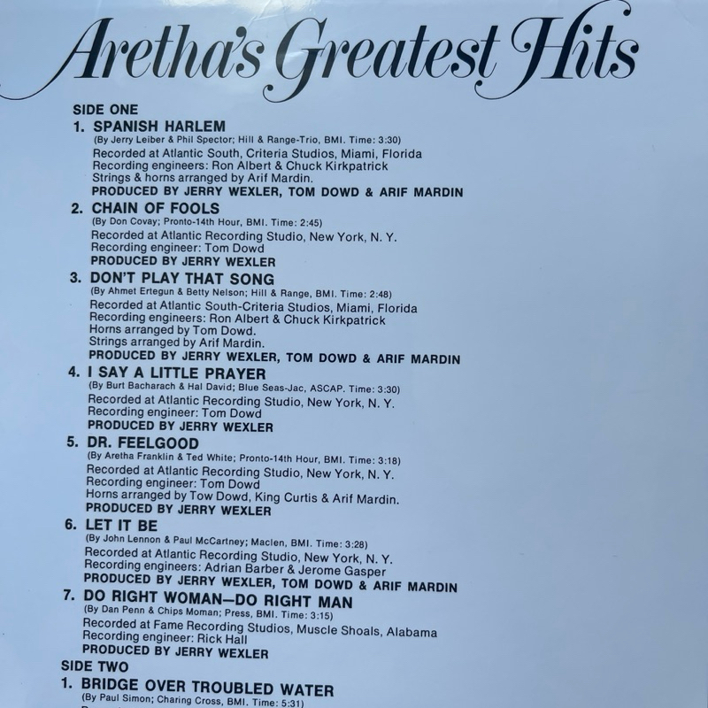 แผ่นเสียง Aretha Franklin - Aretha's Greatest Hits , Vinyl, LP, Compilation, Reissue มือหนึ่ง ซีล