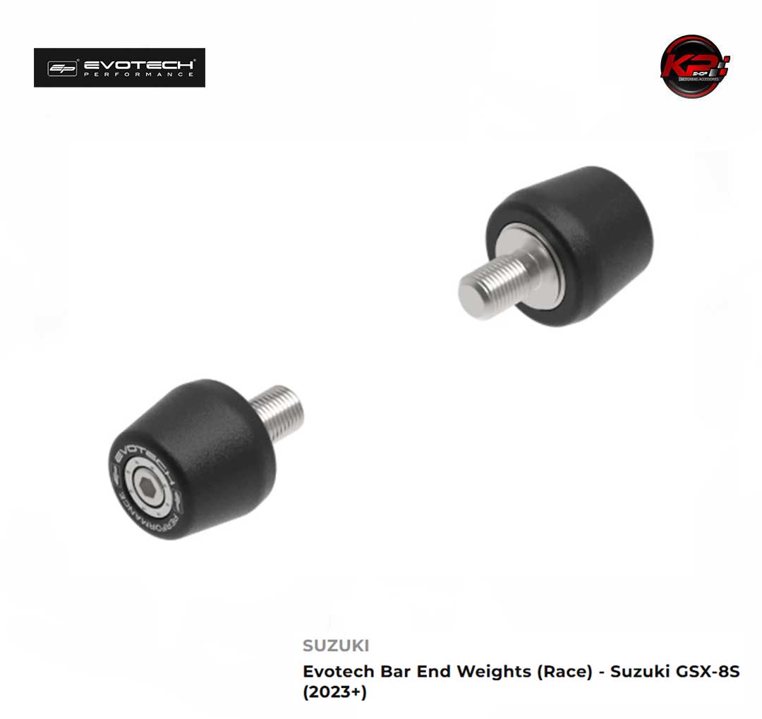 ตุ้มปลายแฮนด์ถ่วงน้ำหนัก Evotech Bar End Weights (Race) - Suzuki GSX-8S (2023+)