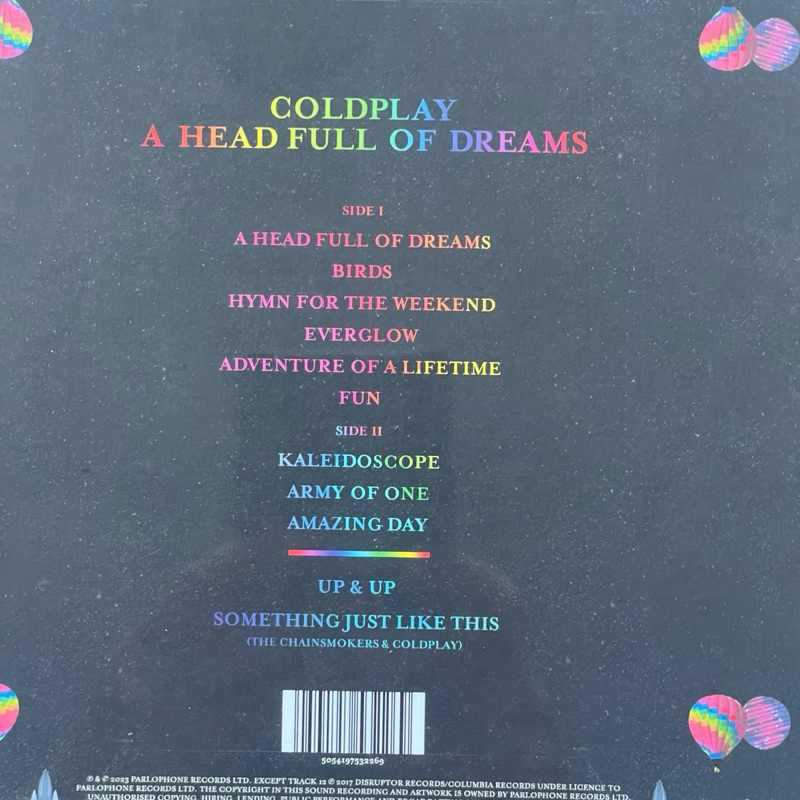 แผ่นเสียง Coldplay A Head Full of Dreams , Vinyl, LP, Album, **Black coloured มือหนึ่ง ซีล