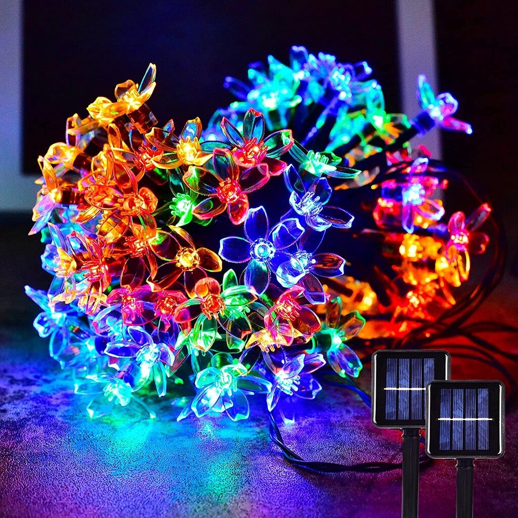 ไฟประดับโซล่าเซลล์ ไฟประดับต้นไม้ ปรับได้ 8 จังหวะ 50 LED ไฟกระพริบ ไฟประดับต้นไม้โซล่าเซล พันต้นไม้ ไฟปีใหม่ ไฟคริสมาส