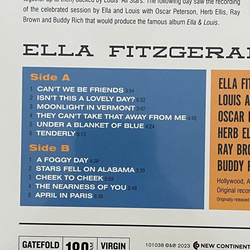 แผ่นเสียง Ella Fitzgerald & Louis Armstrong -Ella & Louis - Limited Gatefold 180-Gram Vinyl มือหนึ่ง ซีล