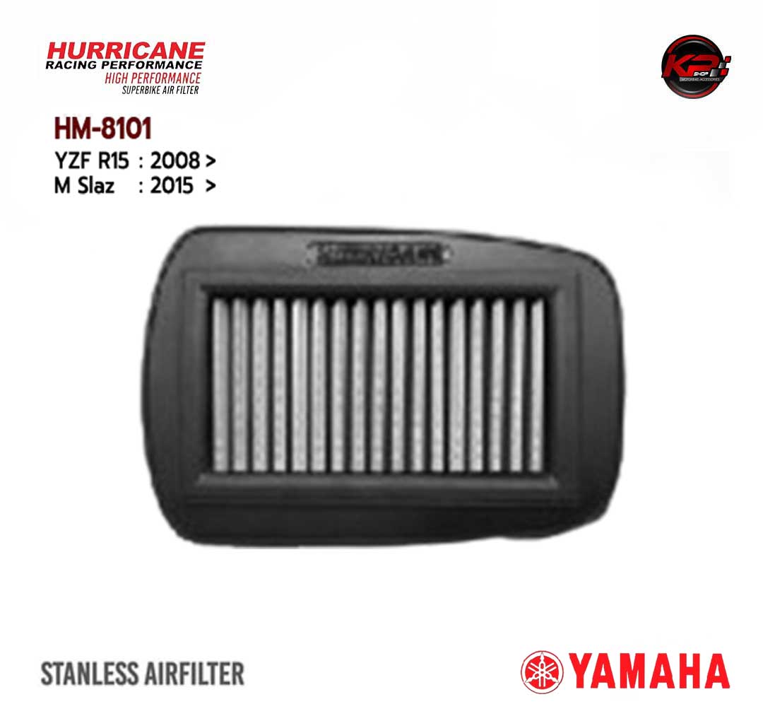 กรองอากาศ HURRICANE FOR YAMAHA YZF R15 2008+/ M SLAZ 2015+ (STANLESS) HM8101