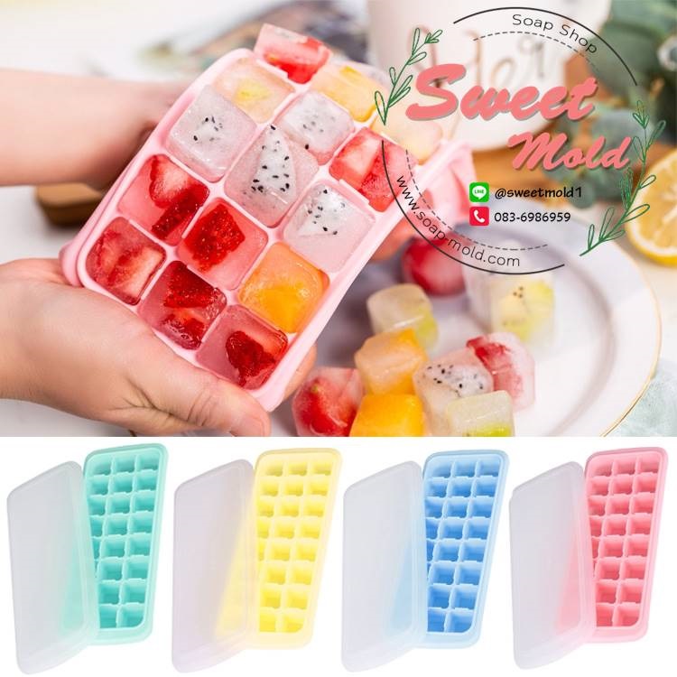 แม่พิมพ์ถาดน้ำแข็งสี่เหลี่ยมพร้อมฝาปิด 24ช่อง รหัสสินค้า: 007650
