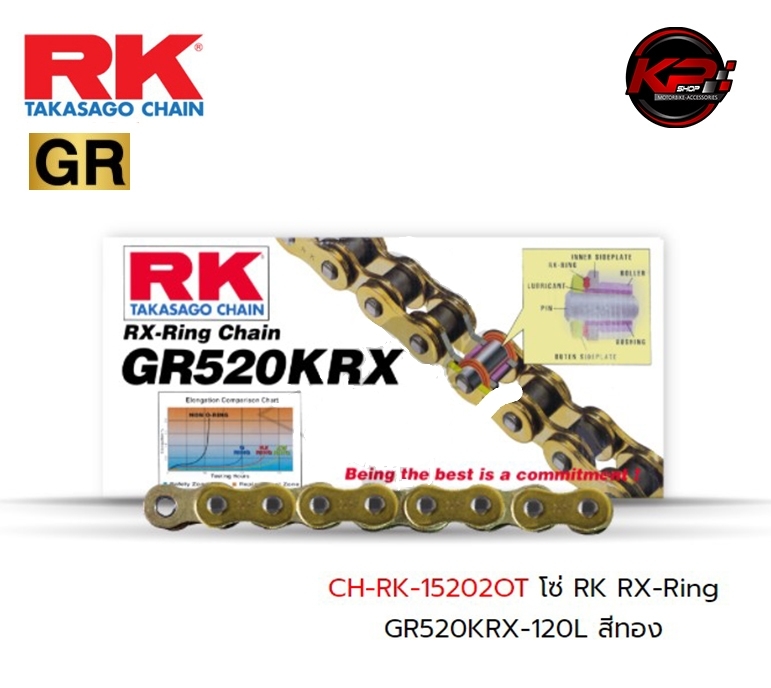 โซ่ RK RX-Ring GR520KRX-120L สีทอง เบอร์ 520