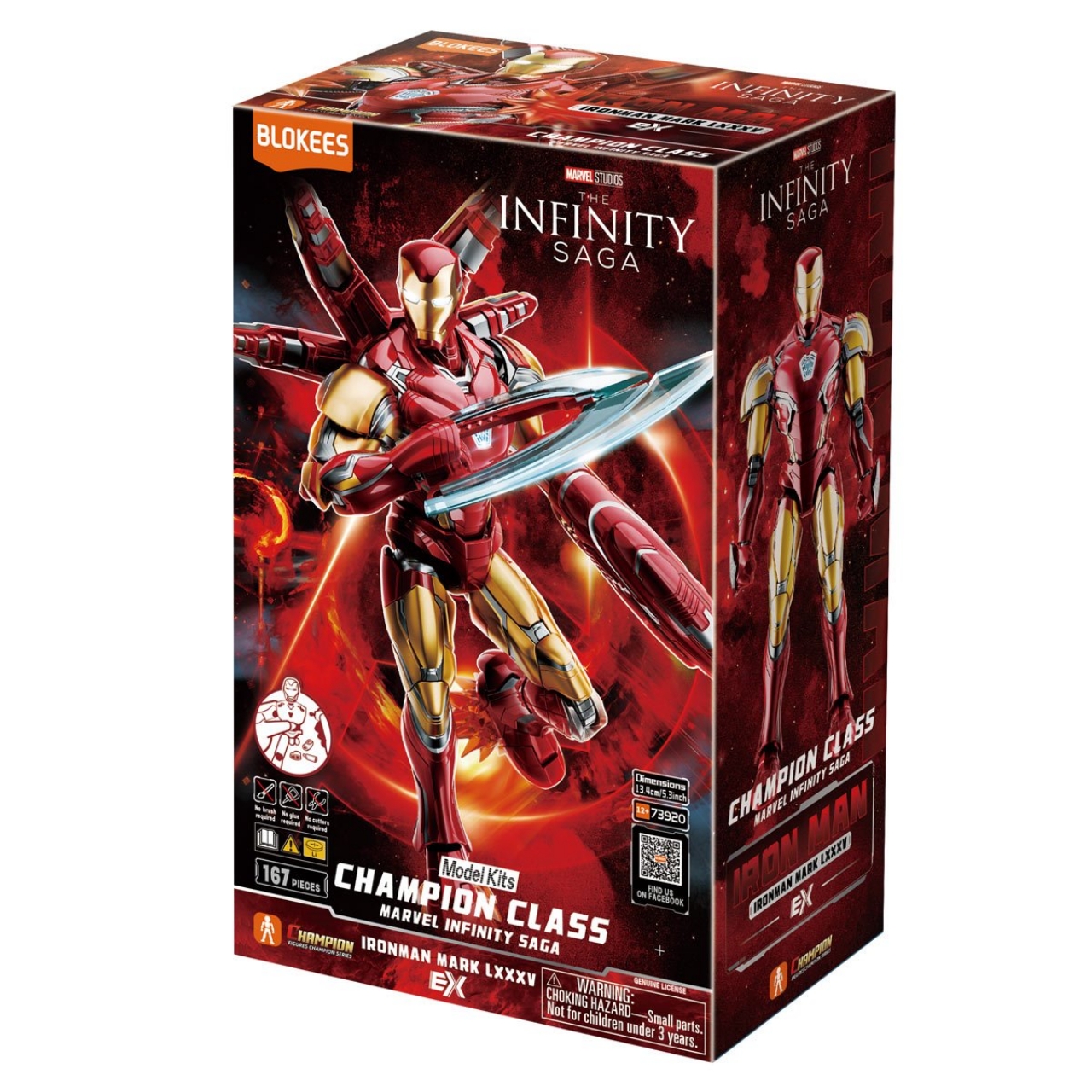 810181530612 BLOKEES Marvel Infinity SAGA 73920 Marvel Heroes Champion Class 01 Iron Man MK85 EX