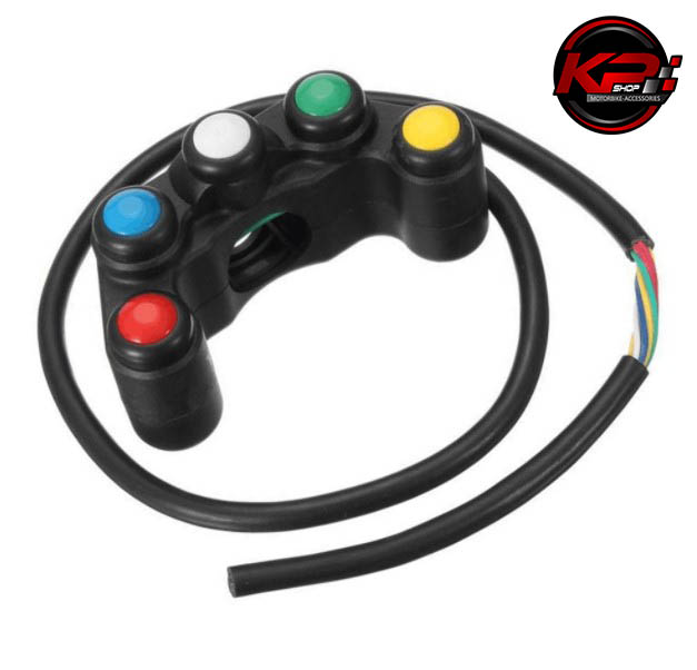 สวิทซ์มอเตอร์ไซค์ 5 ปุ่มกด ใส่แฮนด์22mm