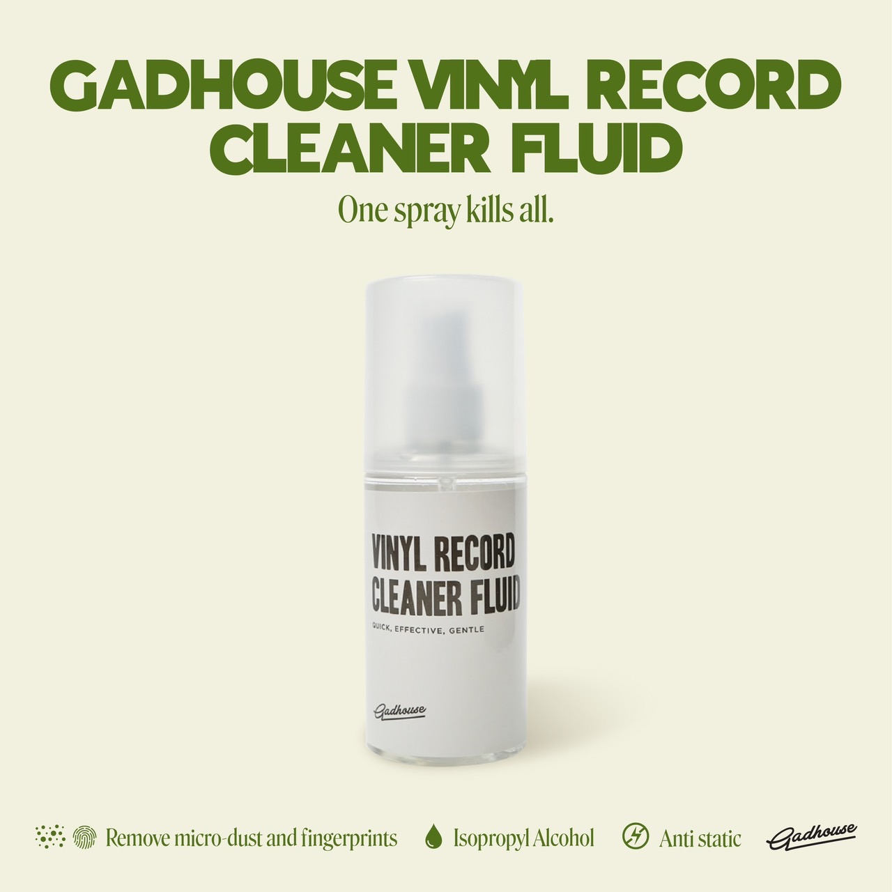 Gadhouse น้ำยาทำความสะอาดแผ่นเสียง Vinyl Record Cleaner Fluid 120 ml.