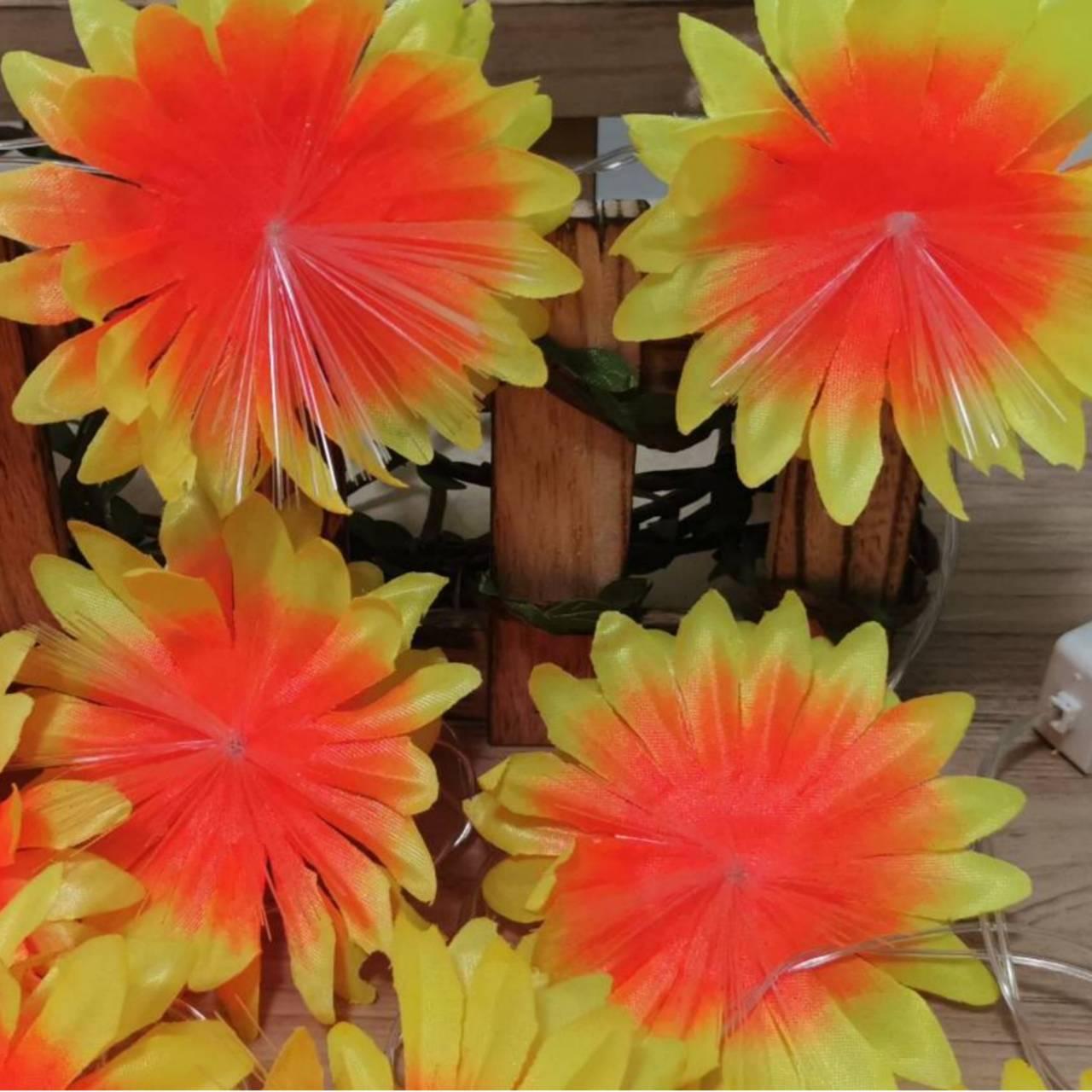 ไฟคริสมาส ไฟปีใหม่ ดอกไม้ไฟ LED flower light จำนวน 20 ดอก สายยาว 5.3 เมตร เเสงชมพู เหลือง ขาว มาพร้อมปลั๊กไฟ ใช้งานได้เลย / ใช้สำหรับเป็นไฟประดับตกเเต่ง ไฟเเฟนซีประดับอาคาร ไฟประดับต้นไม้ ไฟประดับต้นคริสมาส ไฟประดับปีใหม่ ไฟงานวัด ไฟเส้นตกเเต่ง