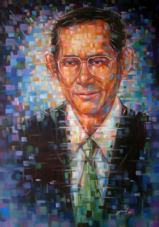 "LONG LIVE THE KING [2]" ภาพวาดสีน้ำมัน งานเพ้นท์บนเฟรมผ้าใบ canvas ขนาด 50 x 70 cm.