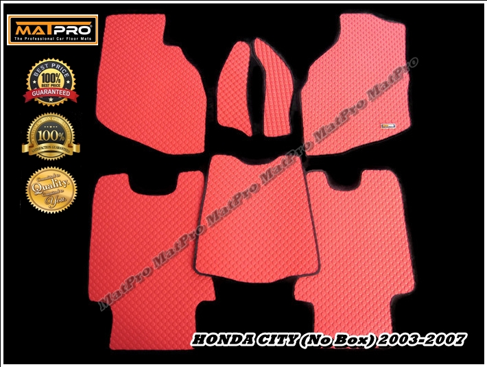 พรมปูพื้นเข้ารูป 100% ลายกระดุม สำหรับรถ รุ่น HONDA CITY (No Box) 2003-2007