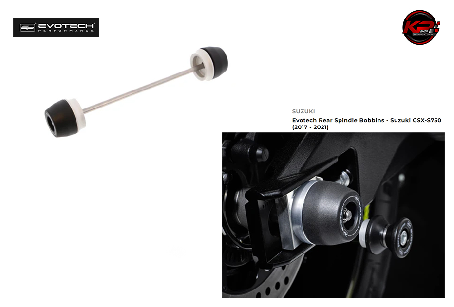 กันล้มหลัง Evotech Rear Spindle Bobbins - Suzuki GSX-S750 (2017 - 2021)