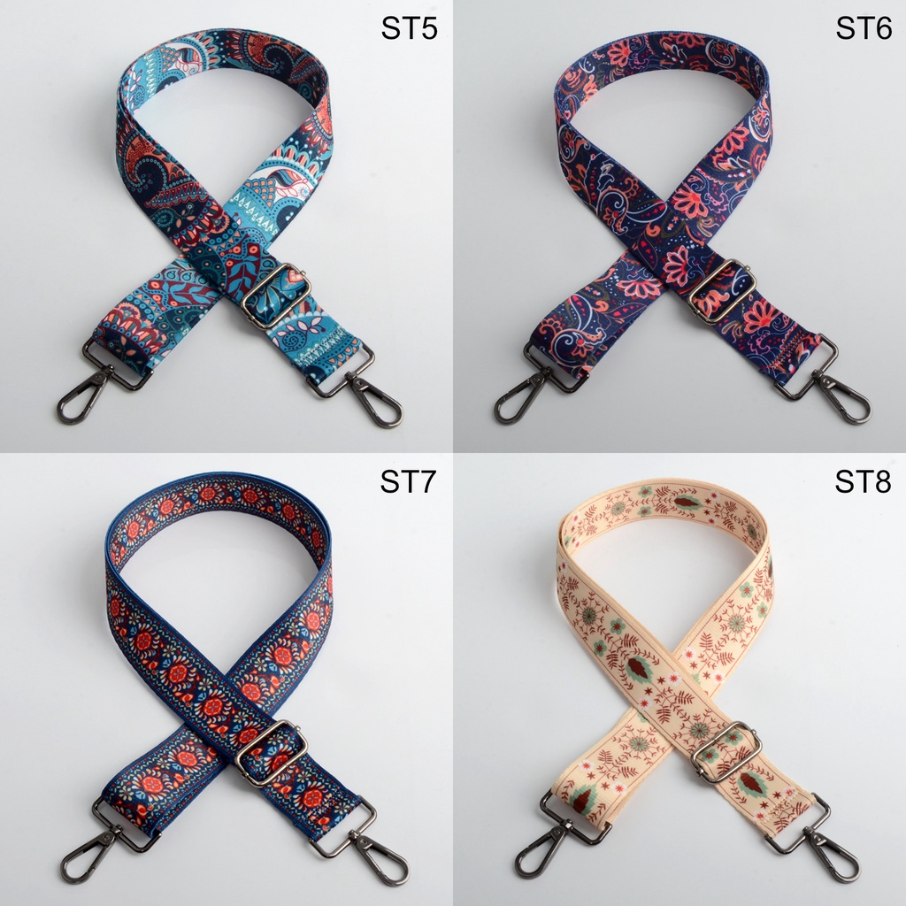 สายสะพายกระเป๋าอย่างดี อะไหล่โลหะ สีเงินดำพรีเมี่ยม (Black Silver) ขนาดหน้ากว้าง 1.5 นิ้ว