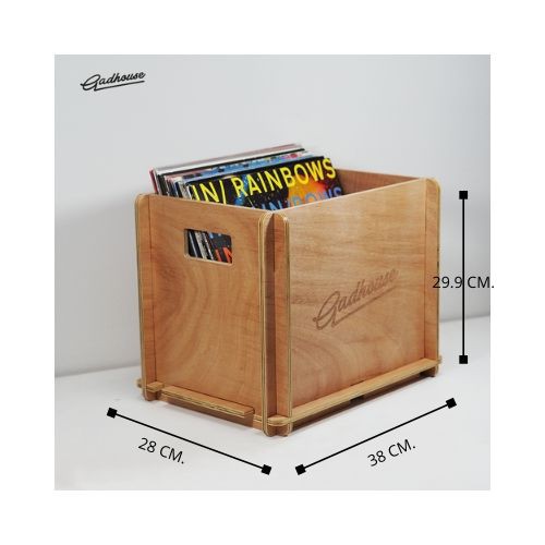 Gadhouse storage crate ลังไม้ กล่องไม้ เก็บแผ่นเสียง (สีไม้)
