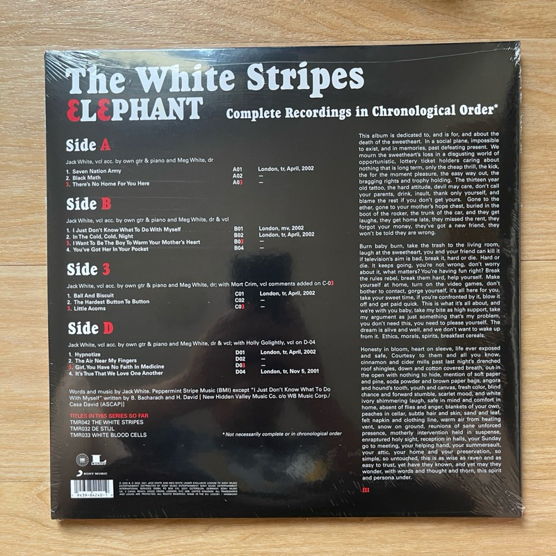 แผ่นเสียง The White Stripes - Elephant , 2 x Black Vinyl, LP, Album, Reissue, Repress, EU ,มือหนึ่ง ซีล