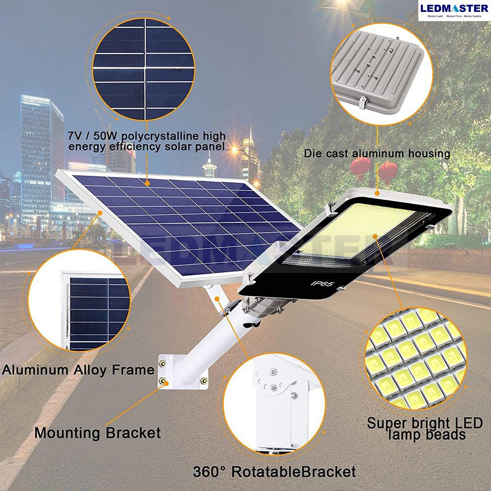 LED Street Solar Light ไฟถนนโซล่าเซลล์รุ่นแยกโคมแยกแผงสว่างสุด 10000W แสงขาว แถมมีรีโมทปรับสถานะไฟมีการรับประกันสินค้าจากทางร้าน
