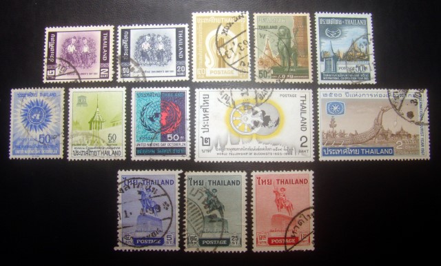 [s2447] แสตมป์ชุดพระเจ้าตากสิน ปี 2498 + แสตมป์ 9 ชุด พิมพ์อังกฤษ-ญี่ปุ่น ปี 2504-10 ใช้แล้ว ราคาเบา น่าสะสมครับ