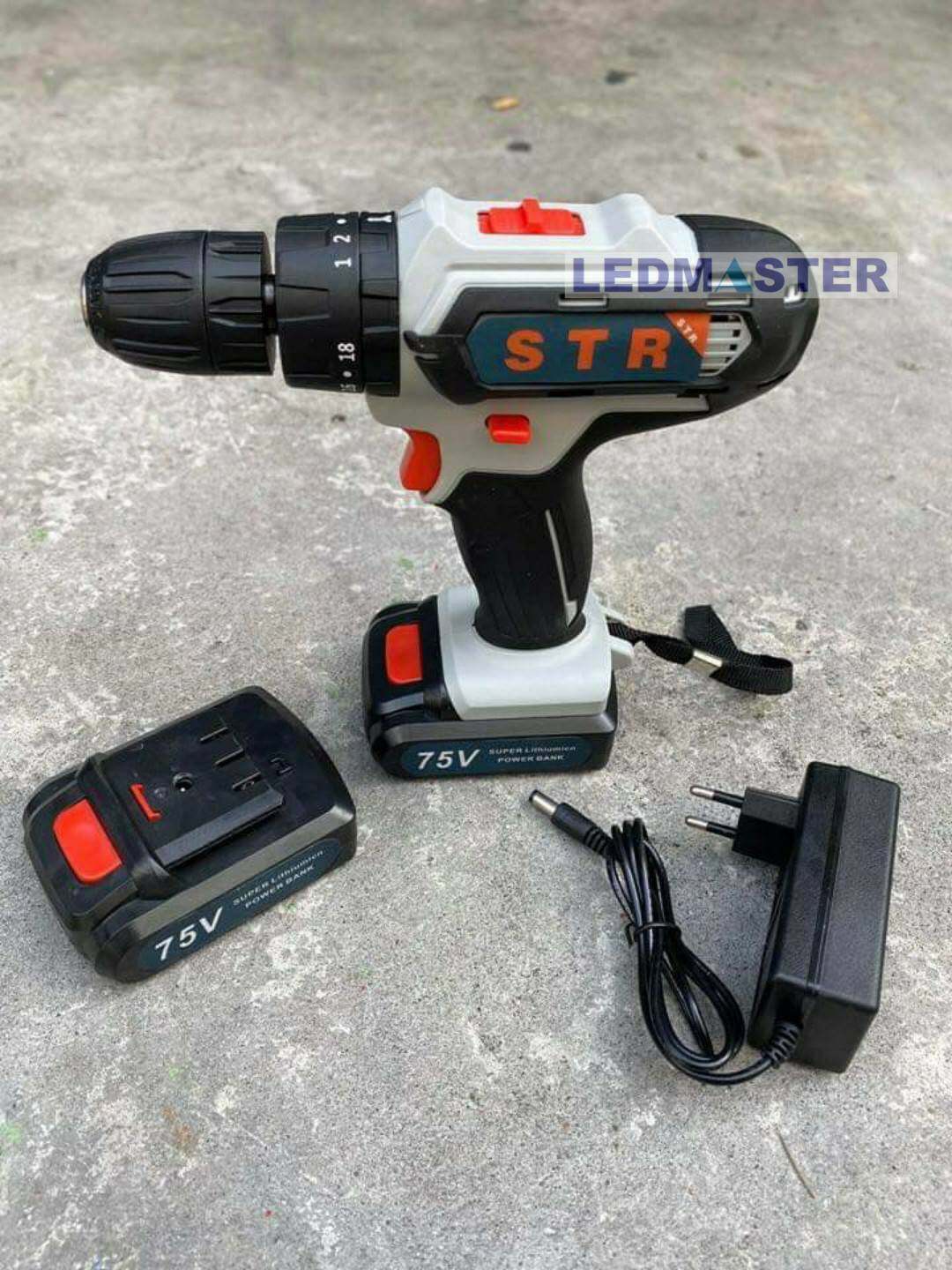 ชุดเครื่องมือช่างสุดคุ้ม// สว่านไร้สาย แบต 3 ระบบ STR 75V รุ่นใหม่ แถมอุปกรณ์ครบชุด // สว่านไฟฟ้ารุ่นงานหนักอึดและทนใช้งาน 3 ระบบ เจาะกระแทกได้ เหมือนสว่านโรตารี่ ขันสกรู เจาะไม้ ปูนเหล็ก