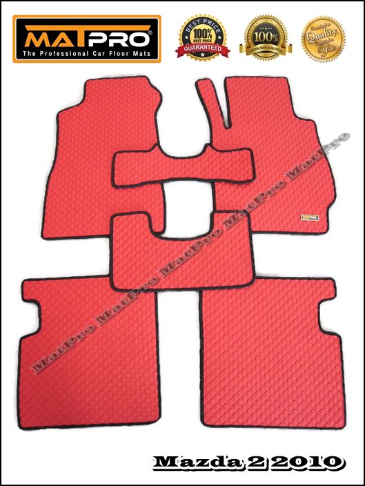 พรมปูพื้นเข้ารูป 100% ลายกระดุม สำหรับรถ รุ่น MAZDA 2 2010