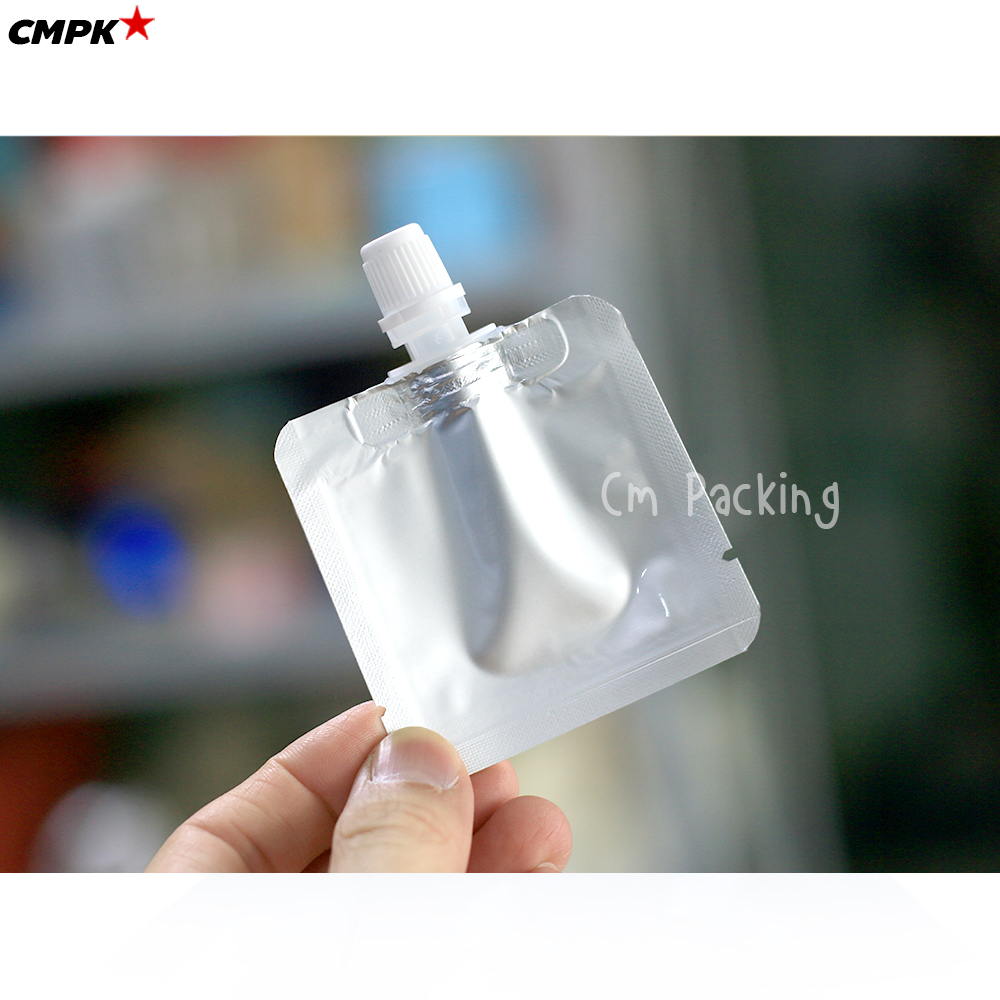 ซองครีมเซเว่นติดจุก ซอง DIY 5-15 mL เนื้ออลูมิเนียมฟอยล์ฝาเกลียว (รุ่นฝาเล็ก 0.82 ซม.) แพค 100 ถุง