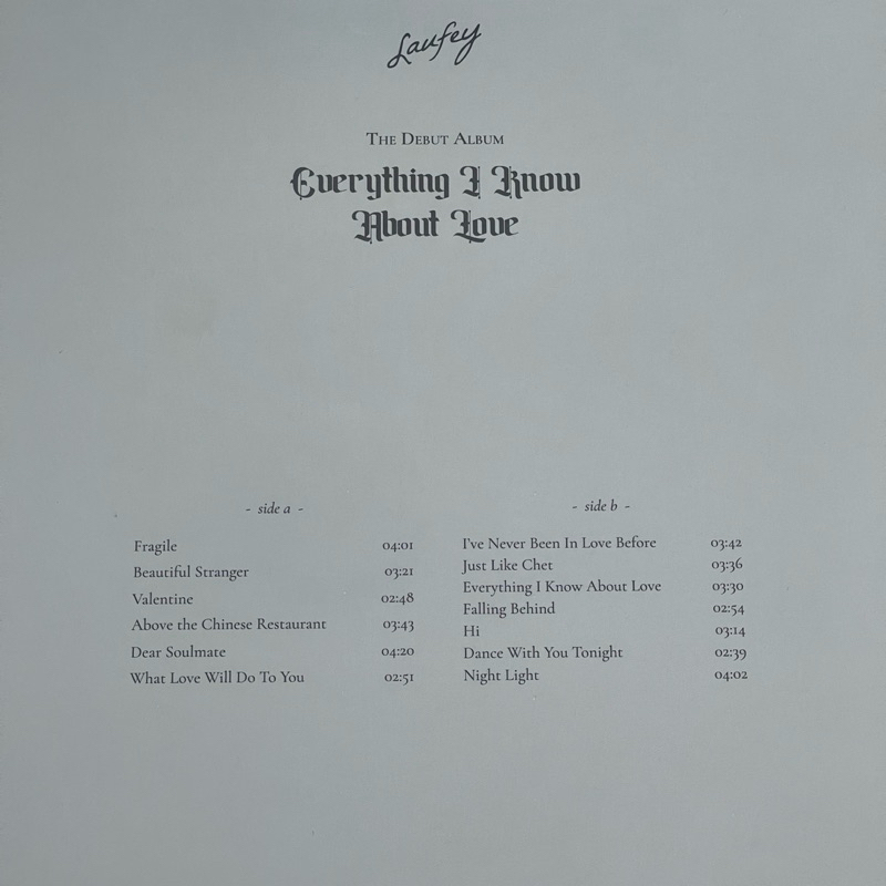 แผ่นเสียง Laufey - Everything I Know About Love , Vinyl, LP, Album, Repress มือหนึ่ง ซีล