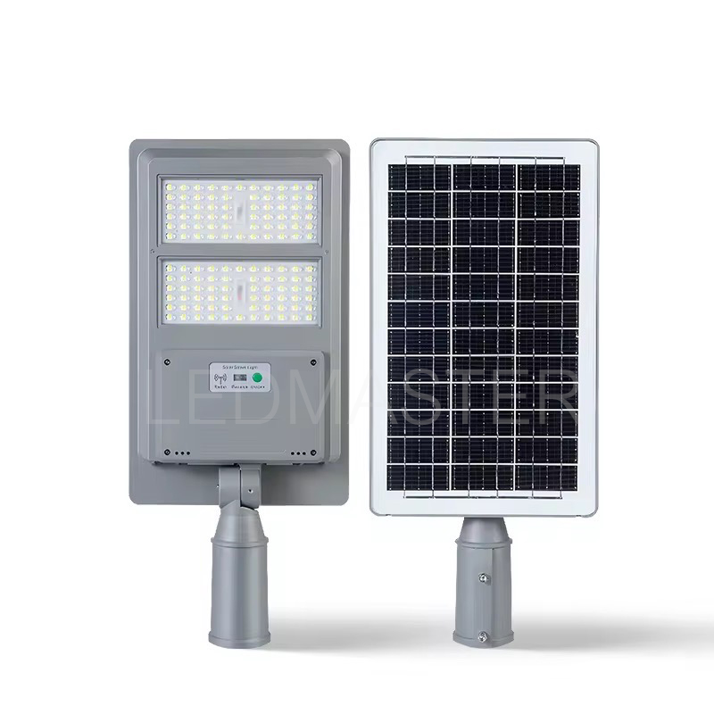 รุ่นใหม่ โคมไฟถนน Streetlight Solarcell 100W 150W 200W แสงขาว สว่างถึงเช้า ขาต่อสามารถงอได้ในตัว