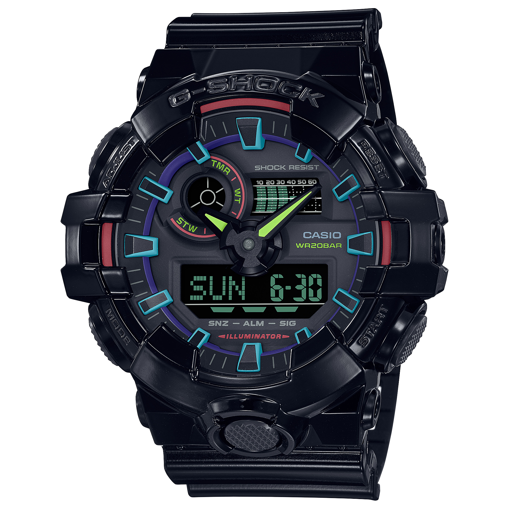 GA-700RGB-1A | อะนาล็อก-ดิจิตอลมาตรฐาน | ซีรีส์ GA-700 | G-SHOCK | นาฬิกา | CASIO