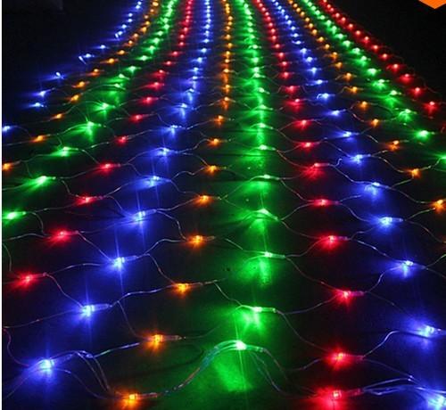 Led Net Light ไฟประดับ ไฟตาข่าย ขนาดใหญ่ 3x3 เมตร เเสงสลับสี RGB เเบบไฟไม่กระพริบ (ไฟนิ่ง) ไฟประดับตกเเต่งปีใหม่ คริสมาส วันวาเลนไทน์ เทศกาลต่างๆ ตกเเต่งเพิ่มสีสันความสวยงามห้องนอน อาคาร บ้านเรือน ต้นไม้ สถานที่ ร้านค้า จำนวน 1 เส้น