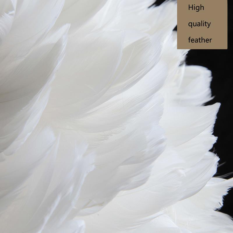 Pendant Lamp Lights Modern Style โคมไฟทรงกลมขนนกสีขาว ขนาดเส้นศูนย์กลาง 30 เมตร เเถมฟรี !! หลอดไฟ led E27 โคมไฟเพดาน โคมไฟ led โคมไฟตกเเต่งบ้าน โคมไฟประดับตกเเต่งเพดาน