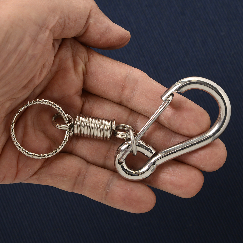 KC-04-11 Key Ring Key Chain พวงกุญแจ พวงกุญแจรถยนต์ กุญแจบ้าน ทำจากสแตนเลสอย่างดีขนาดกลาง+สายห้อย จำนวน 1 อัน 2 110 กรัม Silver ดูจากรูป