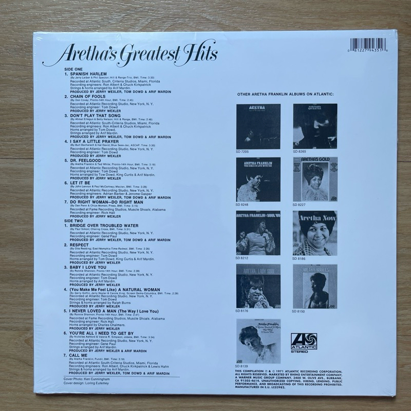 แผ่นเสียง Aretha Franklin - Aretha's Greatest Hits , Vinyl, LP, Compilation, Reissue มือหนึ่ง ซีล