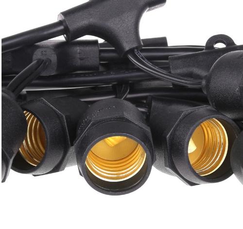 [ ฟรีปลั๊กไฟกันน้ำ ] สายไฟเเพรขั้วระย้า ยาวพิเศษ 10 เมตร/50 เมตร/100 เมตร ขั้ว E27 คุณภาพเกรดAAA งานมอก. สายสีดำ กันน้ำ ไฟห้อยหรือสายไฟหลอดปิงปอง สำหรับไฟประดับตกเเต่งสวน ไฟคริสมาส โรงเเรม งานเเต่ง ร้านอาหาร ปีใหม่ เทศกาลต่างๆ ( เฉพาะสายไฟ )