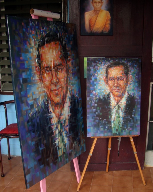 "LONG LIVE THE KING [2]" ภาพวาดสีน้ำมัน งานเพ้นท์บนเฟรมผ้าใบ canvas ขนาด 50 x 70 cm.