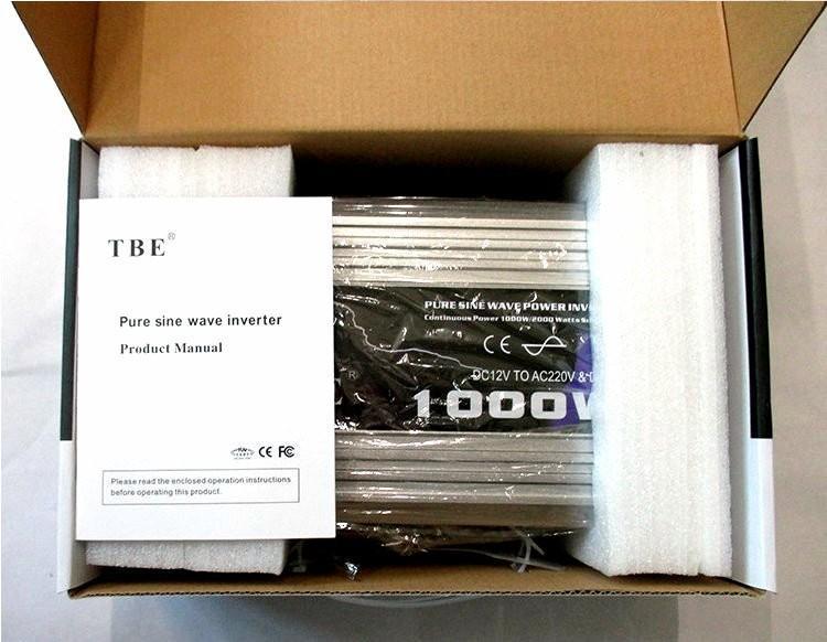 TBE inverter pure sine wave power inverter 1000W 12V เครื่องแปลงไฟ อินเวอร์เตอร์ / inverter tbe ชนิด pure sine wave ขนาด 1000 วัตต์ 12V เเปลงไฟจากเเบตเตอรี่รถยนต์เป็นไฟบ้าน