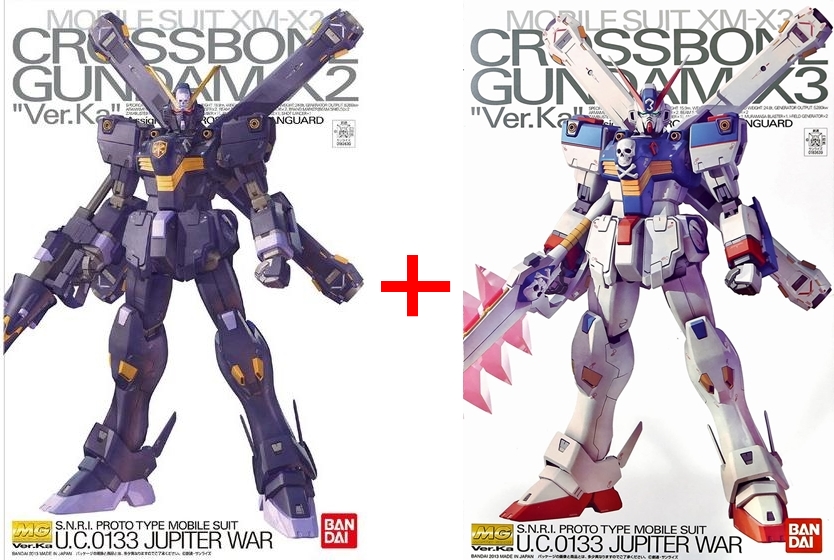 MG 1/100 Crossbone Gundam X2 Ver. Ka & MG 1/100 Crossbone Gundam X3 Ver. Ka