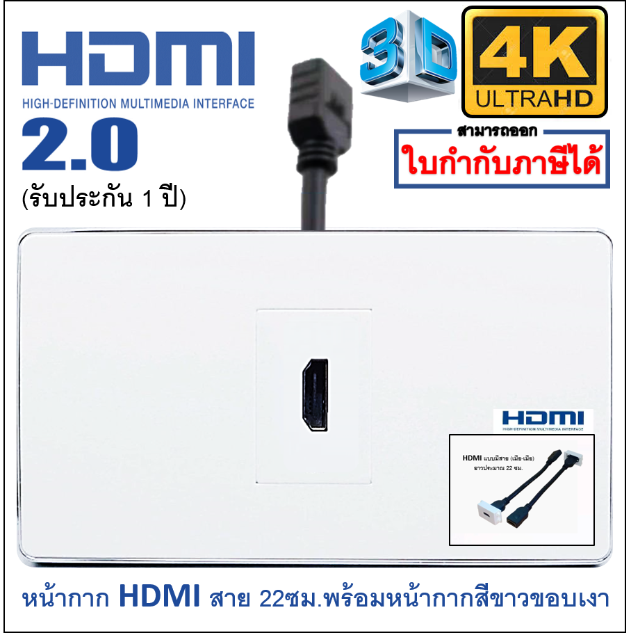 Wall Plate HDMIสาย (ขอบเงา)(1ช่อง)