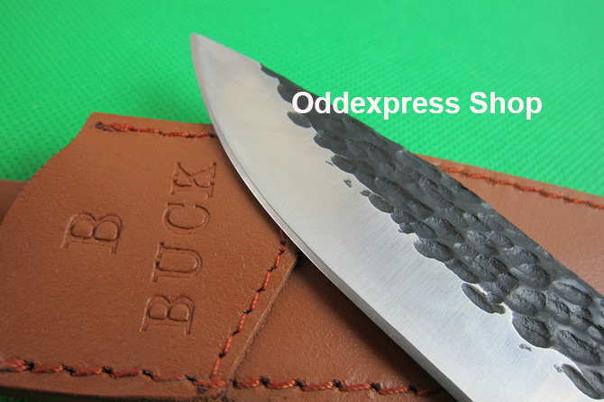 มีดใบตาย มีดเดินป่า มีดโบวี่ มีดแคมปิ้ง มีดทหาร มีดพก มีดเหน็บ Buck Fixed Knife ด้ามยางสีดำใบมีดสแตนเลส มีดยาวรวมด้ามมีด 26.5 ซม. # 40 1 650 กรัม