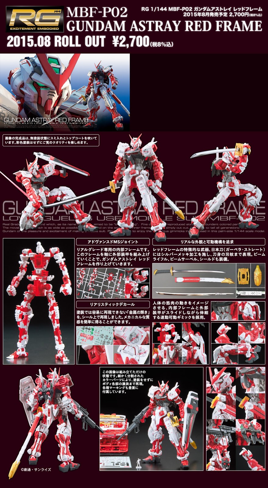 1061618 RG 1/144 MBF-P02 Gundam Astray Red Frame