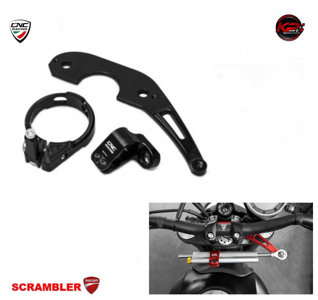 ขาจับกันสะบัด CNC RACING FOR DUCATI SCRAMBLER (สีดำ)