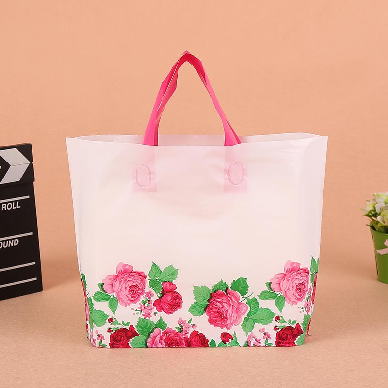 ถุงกระเป๋าทึบลายดอกกุหลาบตั้งได้ 33x25+6 cm. 50 ชิ้น รหัสสินค้า : 004642