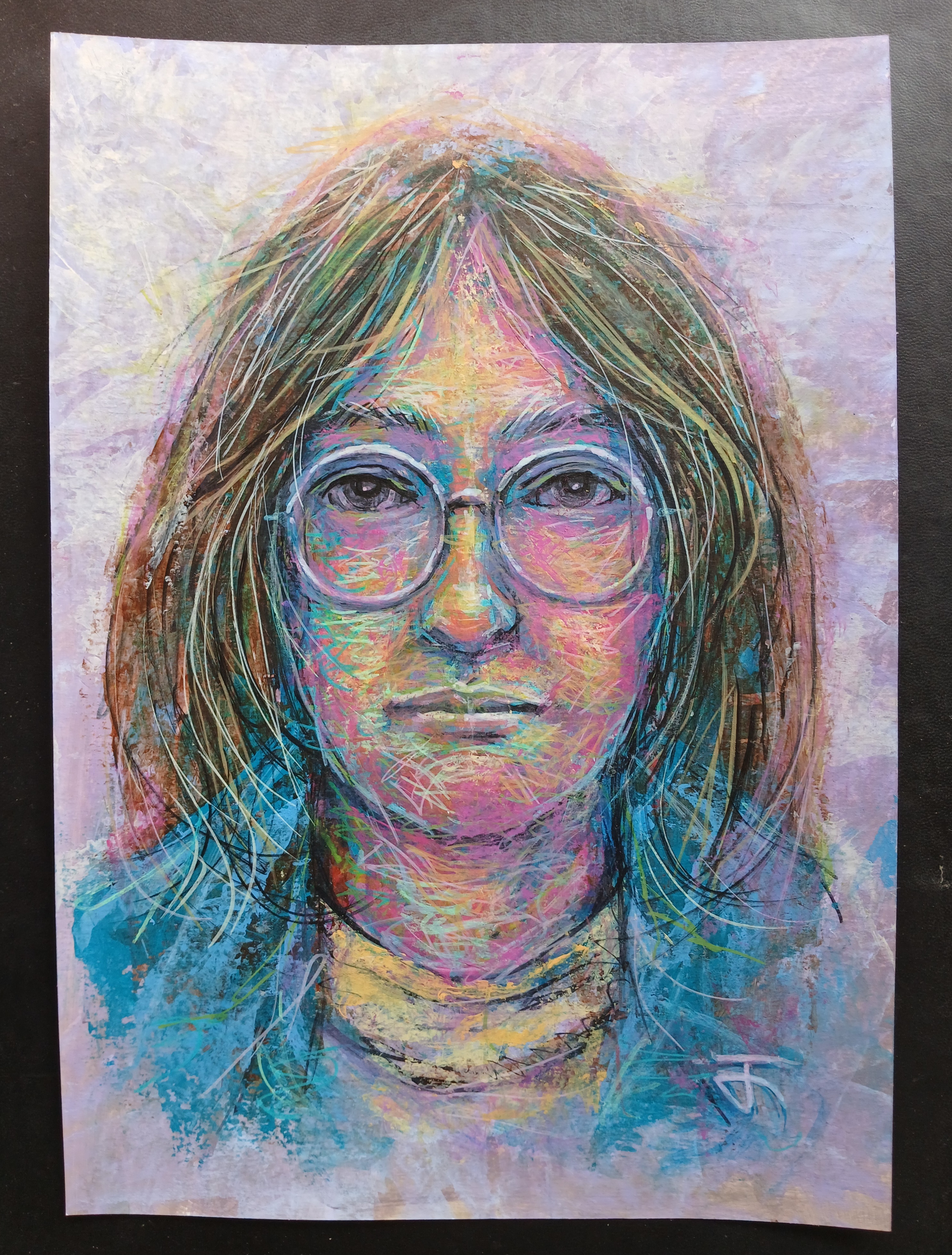 Portrait08 ภาพวาดสีอะครีลิคและวาดเส้นปากกาอะครีลิค แนว colorful บนกระดาษร้อยปอนด์(200 Gsm.) ขนาด (A4) 21 cm. x 29.7 cm. งานวาด มีชิ้นเดียว ไม่ใช่ภาพพิมพ์หรือโปสเตอร์