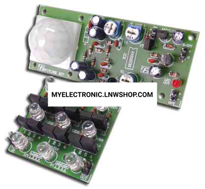 FA517 PIR เสียงติ่ง-ต่อง ตรวจจับการเคลื่อนไหว เปิดไฟอัตโนมัติ 9 LED (SMD) ชุดประกอบลงปริ้นแล้ว